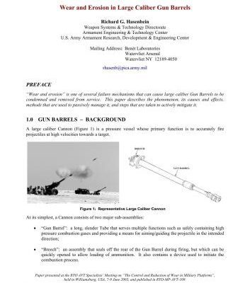 خرید و دانلود نسخه کامل کتاب Wear and erosion in large caliber gun barrels
