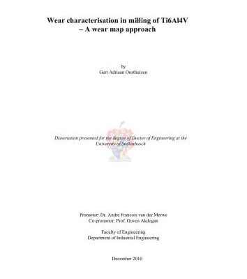 خرید و دانلود نسخه کامل کتاب Wear characterisation in milling of Ti6Al4V – A wear map approach