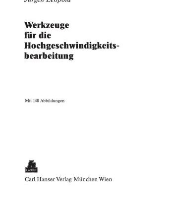 خرید و دانلود نسخه کامل کتاب Werkzeuge für die Hochgeschwindigkeitsbearbeitung