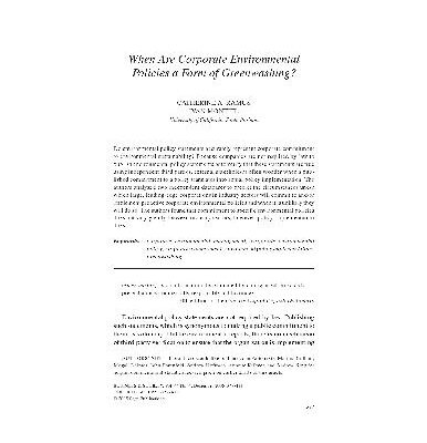 خرید و دانلود نسخه کامل کتاب When Are Corp Env Policies a Form of Greenwashing