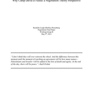 خرید و دانلود نسخه کامل کتاب Why Camp David II Failed: a Negotiation Theory Perspective