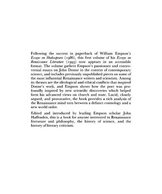 خرید و دانلود نسخه کامل کتاب William Empson: Essays on Renaissance Literature: Volume 1, Donne and the New Philosophy