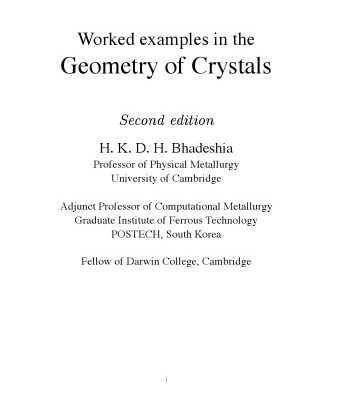 خرید و دانلود نسخه کامل کتاب Worked Examples in the Geometry of Crystals