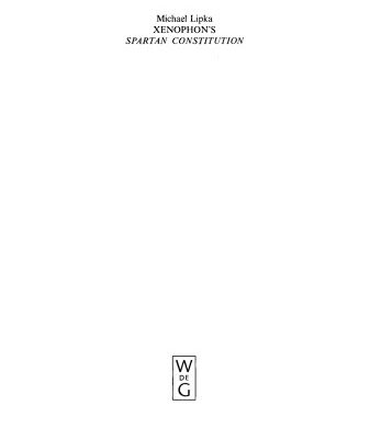 خرید و دانلود نسخه کامل کتاب Xenophon’s Spartan Constitution: Introduction. Text. Commentary