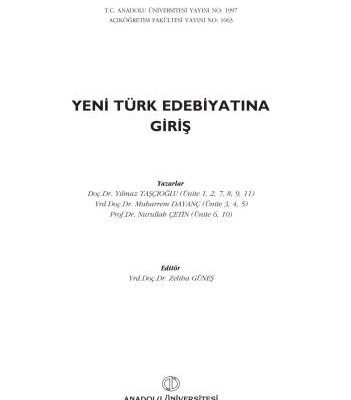 خرید و دانلود نسخه کامل کتاب Yeni Türk Edebiyatına Giriş