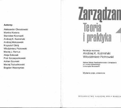 خرید و دانلود نسخه کامل کتاب Zarządzanie : teoria i praktyka