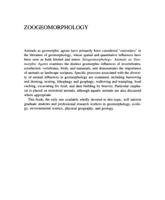 خرید و دانلود نسخه کامل کتاب Zoogeomorphology: Animals as Geomorphic Agents