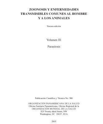 خرید و دانلود نسخه کامل کتاب Zoonosis y enfermedades transmisibles comunes al hombre y a los animales, 3a edicion. Vol. III Parasitosis