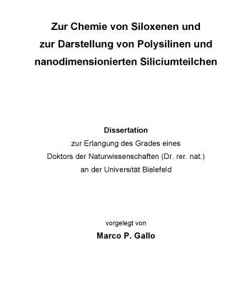 خرید و دانلود نسخه کامل کتاب Zur Chemie von Siloxenen und zur Darstellung von Polysilinen und nanodimensionierten Siliciumteilchen