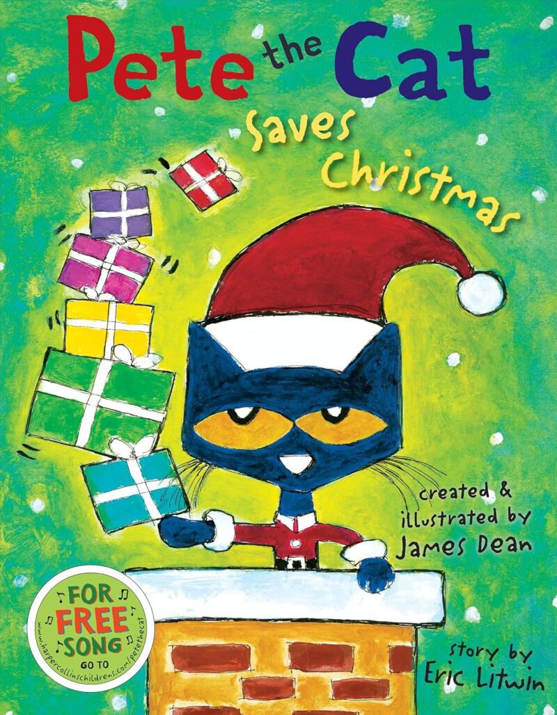 خرید و دانلود نسخه کامل کتاب Pete the Cat Saves Christmas: Includes Sticker Sheet!