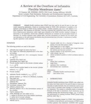 خرید و دانلود نسخه کامل کتاب A Review of the Overflow of Inflatable Flexible Membrane dams