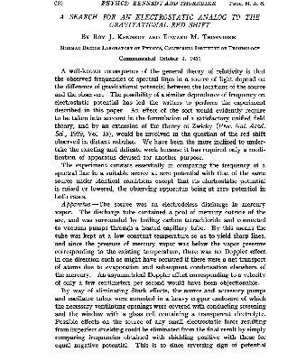 خرید و دانلود نسخه کامل کتاب A Search for an Electrostatic Analog to the Gravitational Red Shift