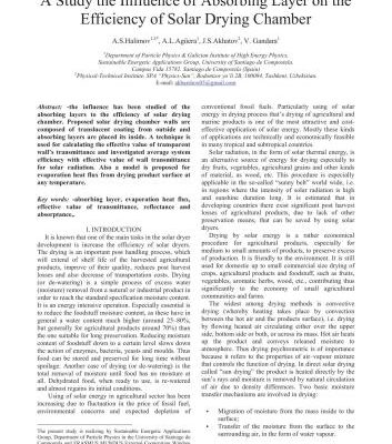 خرید و دانلود نسخه کامل کتاب A study the influence of absorbing layer to the efficiency of solar drying chamber
