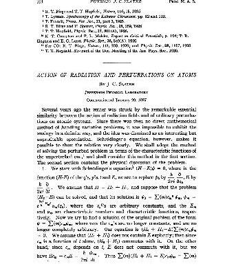 خرید و دانلود نسخه کامل کتاب Action of Radiation and Perturbations on Atoms