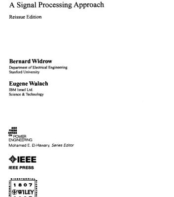 خرید و دانلود نسخه کامل کتاب Adaptive Inverse Control: A Signal Processing Approach