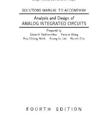 خرید و دانلود نسخه کامل کتاب Analysis and Design of Analog Integrated Circuits. Solutions