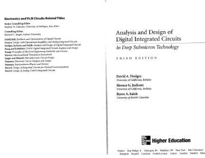 خرید و دانلود نسخه کامل کتاب Analysis and Design of Digital Integrated Circuits