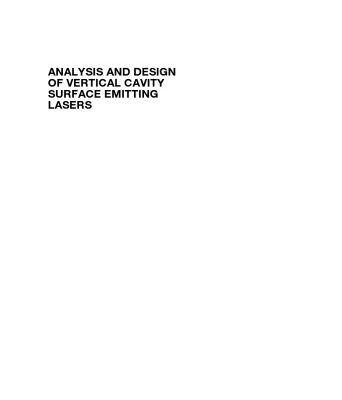خرید و دانلود نسخه کامل کتاب Analysis and design of vertical cavity surface emitting lasers