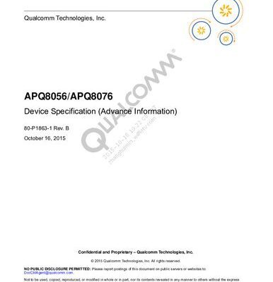 خرید و دانلود نسخه کامل کتاب APQ8056/APQ8076 Device Specification (Advance Information)