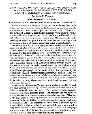 خرید و دانلود نسخه کامل کتاب [Article] A Statistical Method for Studying the Radiations from Radioactive Substances and the X-Rays and Its Application to some γ-Ray Problems