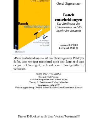 خرید و دانلود نسخه کامل کتاب Bauchentscheidungen. Die Intelligenz des Unbewussten und die Macht der Intuition
