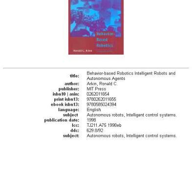 خرید و دانلود نسخه کامل کتاب Behavior-Based Robotics