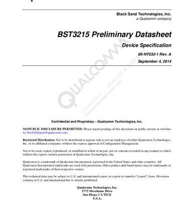 خرید و دانلود نسخه کامل کتاب BST3215 Preliminary Datasheet Device Specification