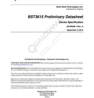 خرید و دانلود نسخه کامل کتاب BST3615 Preliminary Datasheet Device Specification
