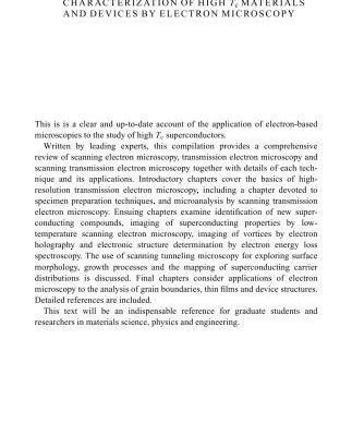 خرید و دانلود نسخه کامل کتاب Characterization of High Tc Materials and Devices by Electron Microscopy