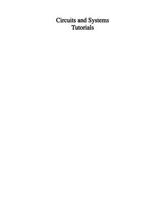 خرید و دانلود نسخه کامل کتاب Circuits and systems tutorials