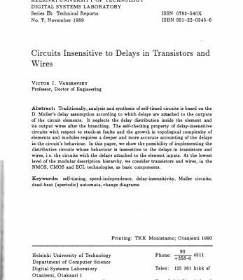 خرید و دانلود نسخه کامل کتاب Circuits insensitive to delays in transistors and wires