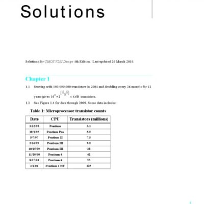 خرید و دانلود نسخه کامل کتاب CMOS VLSI Design: A Circuits and Systems Perspective (4th Edition) Solution