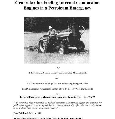 خرید و دانلود نسخه کامل کتاب Construction of a Simplified Wood Gas Generator for Fueling Internal Combustion Engines in a Petroleum Emergency