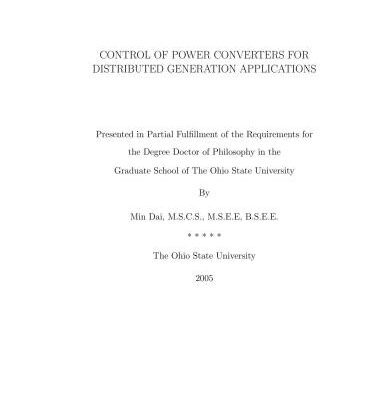 خرید و دانلود نسخه کامل کتاب Control of power converters for distributed generation applications