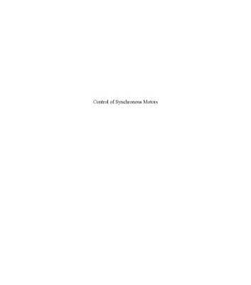 خرید و دانلود نسخه کامل کتاب Control of Synchronous Motors