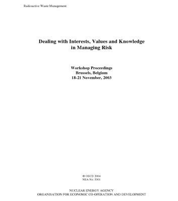 خرید و دانلود نسخه کامل کتاب Dealing With Interests, Values And Knowledge In Managing Risk (Radioactive Waste Management)