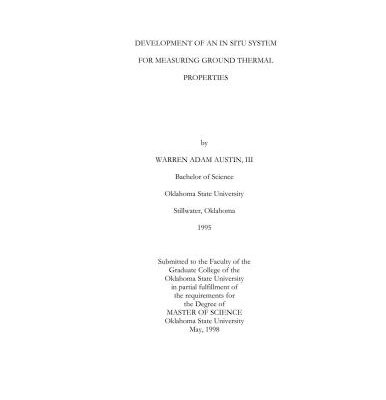 خرید و دانلود نسخه کامل کتاب Development of an in situ system for measuring ground thermal properties (Разработка системы для измерения тепловых свойств грунта на месте)