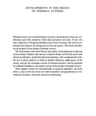 خرید و دانلود نسخه کامل کتاب Developments in the Design of Thermal Systems
