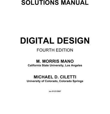 خرید و دانلود نسخه کامل کتاب Digital Design 4th ed Morris Mano Solutions manual