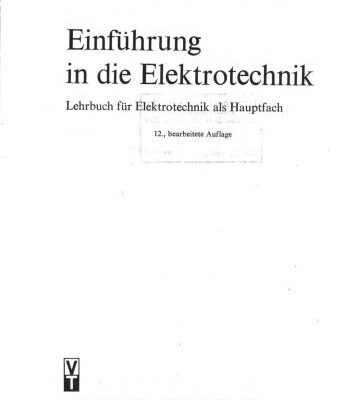 خرید و دانلود نسخه کامل کتاب Einfuhrung in die Elektrotechnik