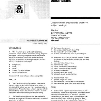 خرید و دانلود نسخه کامل کتاب Electrical Test Equipment for Use by Electricians (Guidance Notes 38)