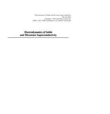 خرید و دانلود نسخه کامل کتاب Electrodynamics of solids Microwave superconductivity
