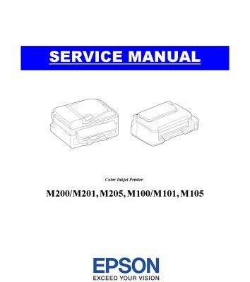 خرید و دانلود نسخه کامل کتاب Epson service and repair manual for M200 M201 M205 M100 M101 M105