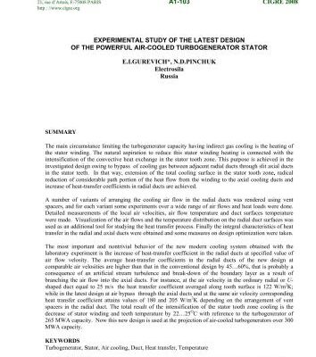 خرید و دانلود نسخه کامل کتاب Experimental study of the latest design of the powerful air-cooled turbogenerator stator