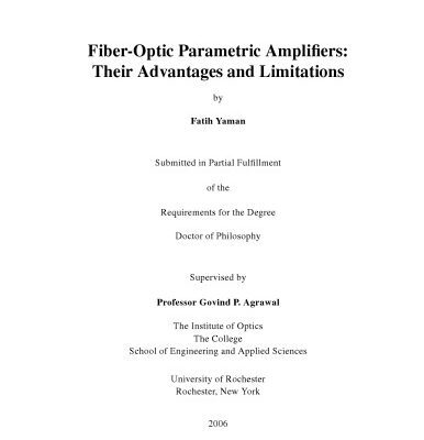 خرید و دانلود نسخه کامل کتاب Fiber-optic parametric amplifiers: Their advantages and limitations