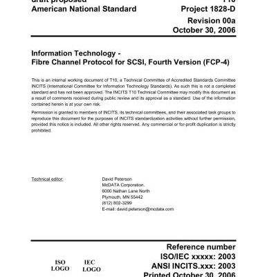 خرید و دانلود نسخه کامل کتاب Fibre Channel Protocol for SCSI, Fourth Version (FCP-4). Revision 00a. October 30, 2006