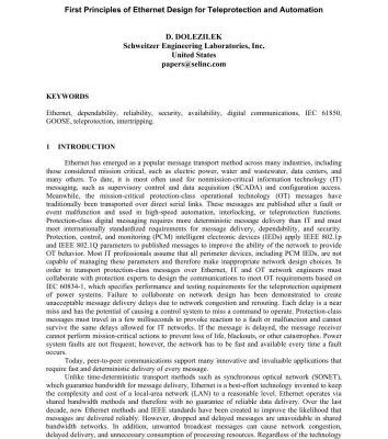 خرید و دانلود نسخه کامل کتاب First Principles of Ethernet Design for Teleprotection and Automation