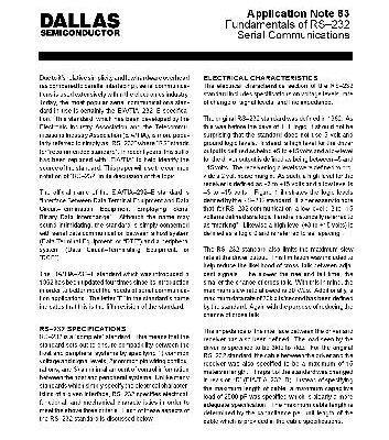 خرید و دانلود نسخه کامل کتاب Fundamentals of RS 232 Serial Communications. app. Note