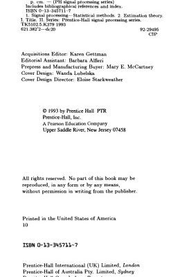 خرید و دانلود نسخه کامل کتاب Fundamentals of Statistical Signal Processing, Volume I: Estimation Theory