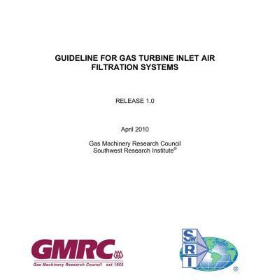 خرید و دانلود نسخه کامل کتاب GMRC. Guideline for gas turbine inlet filtration systems. Realese 1.0